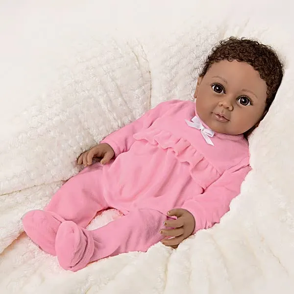 The Ashton - Drake Galleries Kayla the Comfort Doll Designed for Dementia and Alzheimer's Therapy Realistic African American Black Baby Girl Weighted Poseable with Soft RealTouch® Vinyl Skin 18-inches