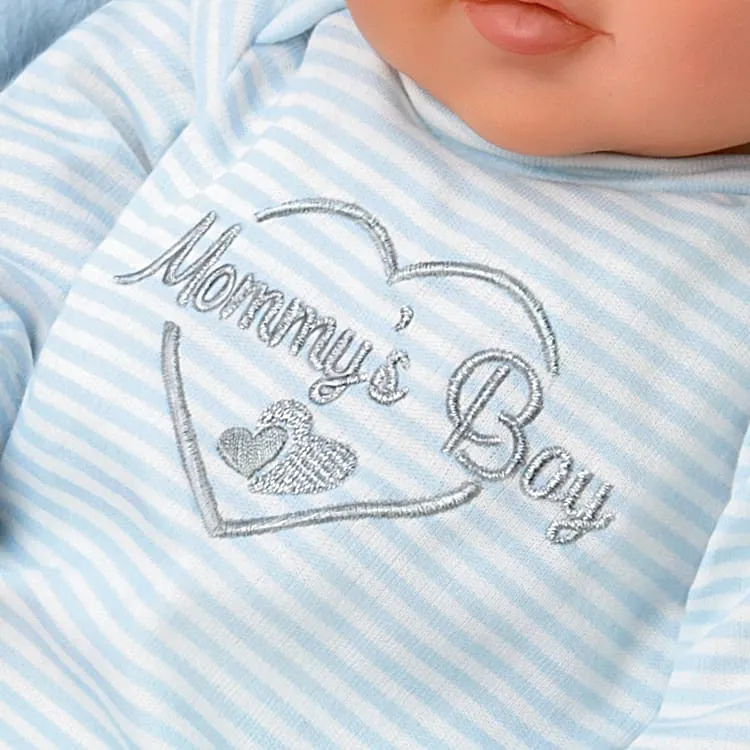The Ashton-Drake Galleries Mommy's Boy Lifelike So Truly Real® Baby Boy Doll Weighted Poseable with Magnetic Pacifier and Soft RealTouch® Vinyl Skin by Master Doll Artist Ping Lau 17"-Inches