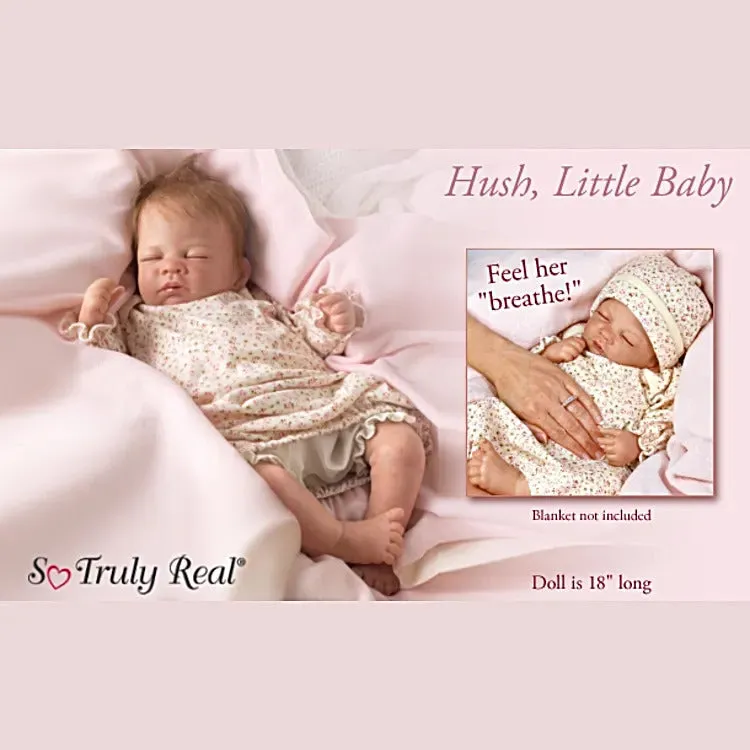 The Ashton - Drake Galleries "Hush, Little Baby" Lifelike "Breathing" Doll Lifelike Poseable So Truly Real® Interactive & Realistic Baby Doll with RealTouch® Vinyl Skin by Waltraud Hanl 18-inches