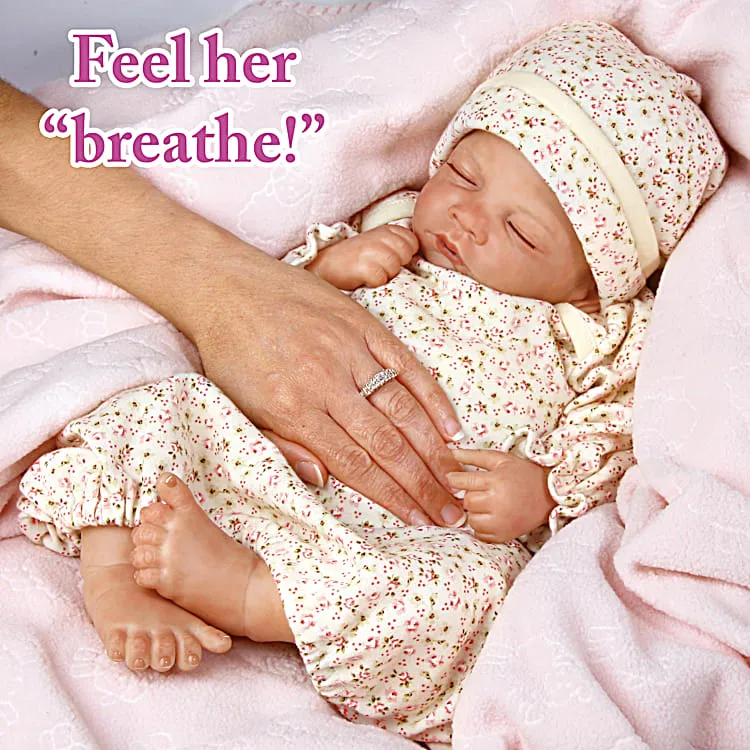 The Ashton - Drake Galleries "Hush, Little Baby" Lifelike "Breathing" Doll Lifelike Poseable So Truly Real® Interactive & Realistic Baby Doll with RealTouch® Vinyl Skin by Waltraud Hanl 18-inches