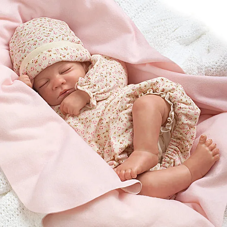 The Ashton - Drake Galleries "Hush, Little Baby" Lifelike "Breathing" Doll Lifelike Poseable So Truly Real® Interactive & Realistic Baby Doll with RealTouch® Vinyl Skin by Waltraud Hanl 18-inches