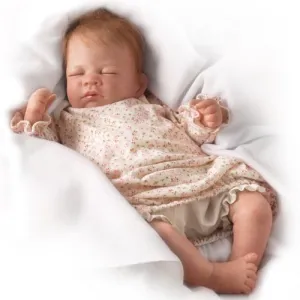 The Ashton - Drake Galleries "Hush, Little Baby" Lifelike "Breathing" Doll Lifelike Poseable So Truly Real® Interactive & Realistic Baby Doll with RealTouch® Vinyl Skin by Waltraud Hanl 18-inches