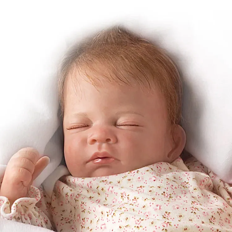 The Ashton - Drake Galleries "Hush, Little Baby" Lifelike "Breathing" Doll Lifelike Poseable So Truly Real® Interactive & Realistic Baby Doll with RealTouch® Vinyl Skin by Waltraud Hanl 18-inches