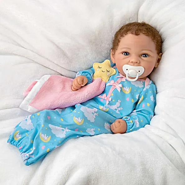 The Ashton - Drake Galleries So Truly Real Ready for Bed Rylee Lifelike Baby Doll Featuring A Bunny-Themed Bedtime Ensemble with Lavender Scent Packet