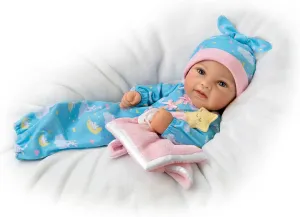 The Ashton - Drake Galleries So Truly Real Ready for Bed Rylee Lifelike Baby Doll Featuring A Bunny-Themed Bedtime Ensemble with Lavender Scent Packet