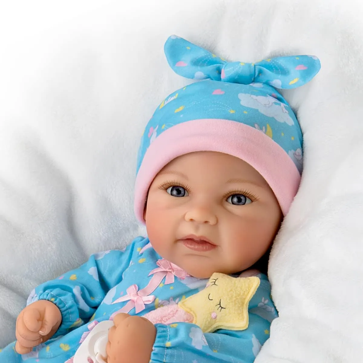The Ashton - Drake Galleries So Truly Real Ready for Bed Rylee Lifelike Baby Doll Featuring A Bunny-Themed Bedtime Ensemble with Lavender Scent Packet
