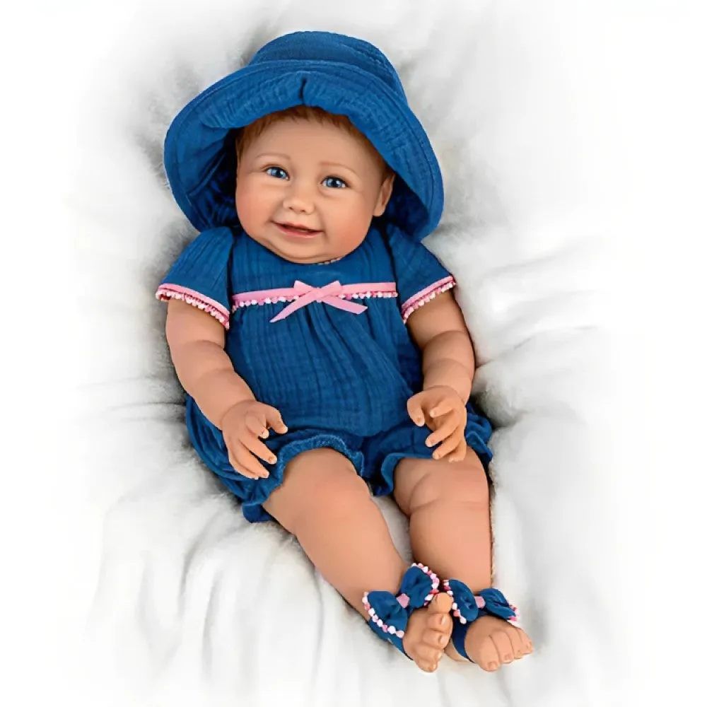 The Ashton-Drake Galleries Summertime Sweetie Poseable Baby Doll is Ready for Your Afternoon Adventures RealTouch Vinyl by Sherry Miller 21-inches