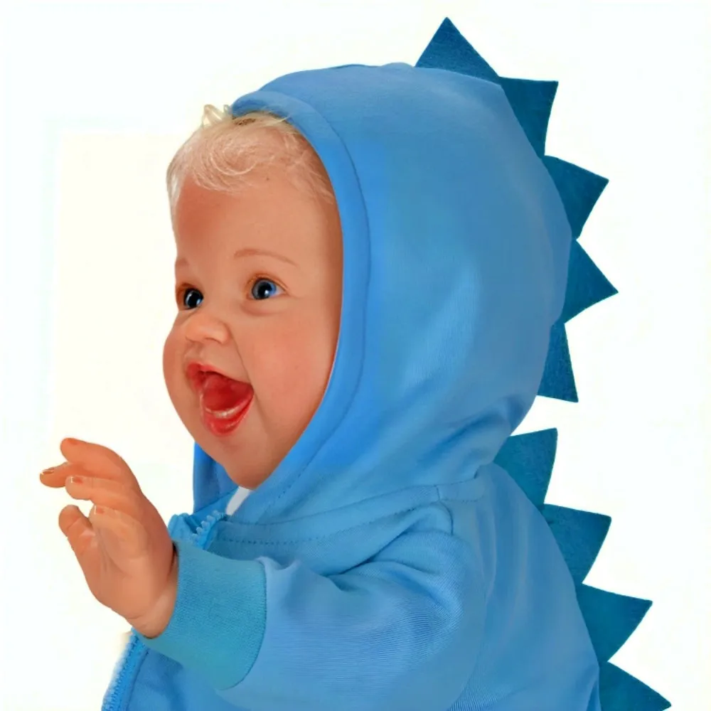 The Ashton-Drake Galleries Sweet Snugglesaurus Baby Collectible Doll Realistic Reborn with RealTouch® Vinyl Giggles and Roars Hand-Rooted Hair Weighted Body and Dinosaur Outfit by Ping Lau 17-inches