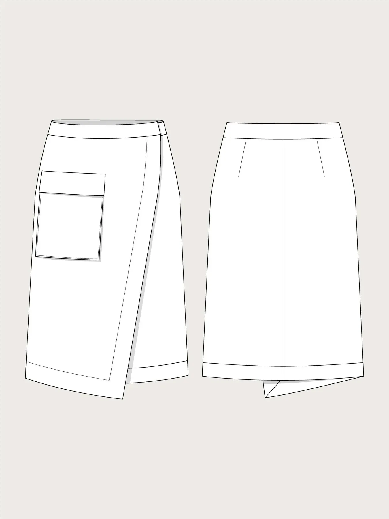 THE ASSEMBLY LINE • Asymmetric Skirt Sewing Pattern (XS - L)