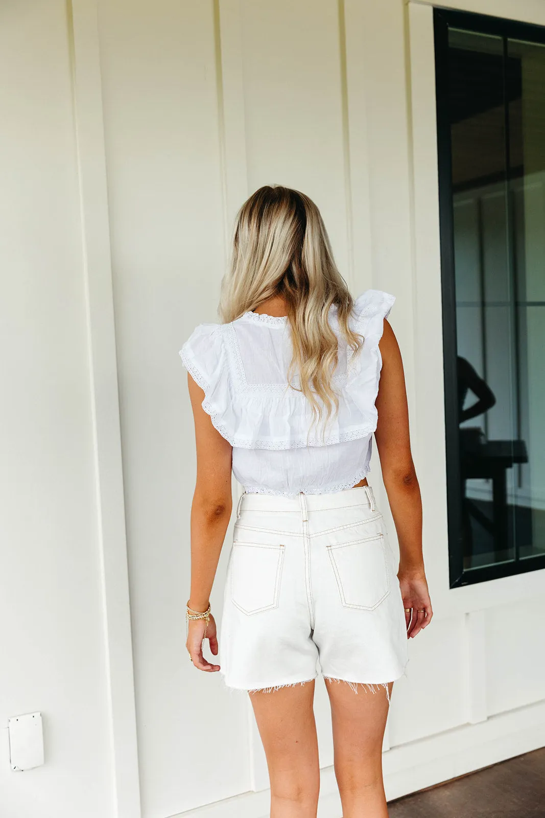 The Lacey Set - CROPPED TOP WHITE