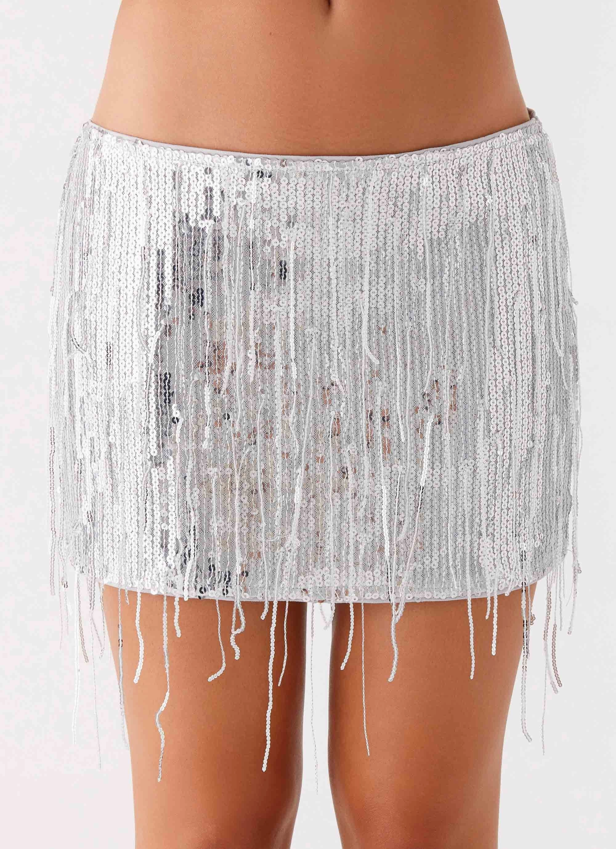 The Motto Sequin Mini Skirt - Silver Street Comfort