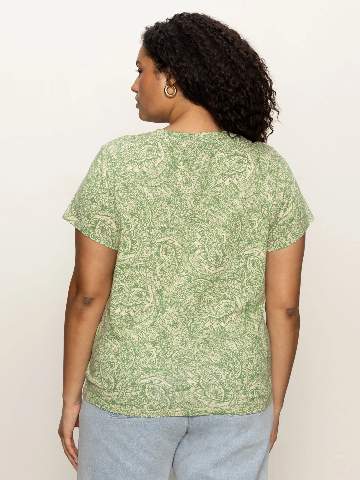 The Perfect Tee Mosaic Extended Sizing DoubleLayeredCollar Effortless Wearable