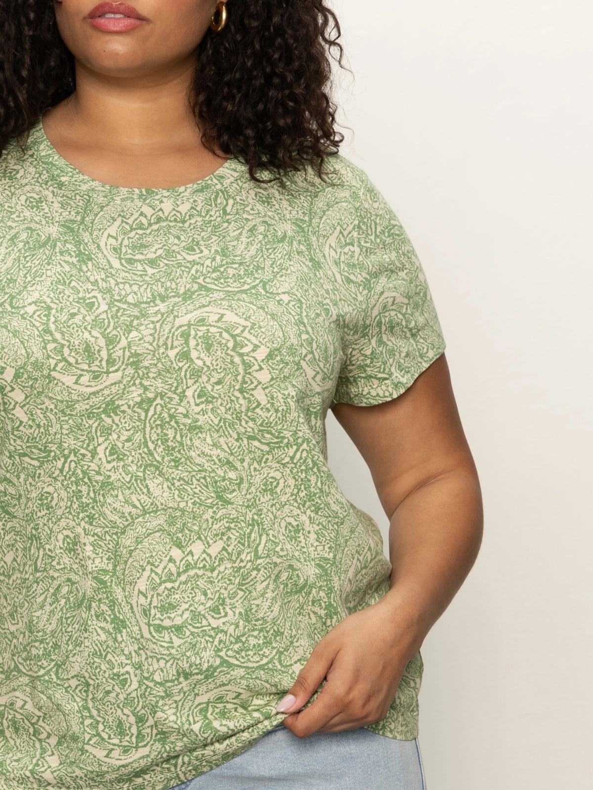 Sophisticated Casual The Perfect Tee Mosaic Extended Sizing