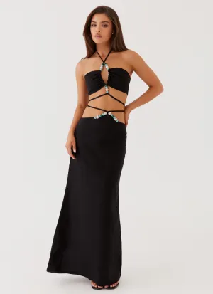 Thermal Regulation Technology Neveah Beaded Maxi Skirt - Black Easy Stretch Fit Padded hips Neveah Beaded Maxi Skirt - Black