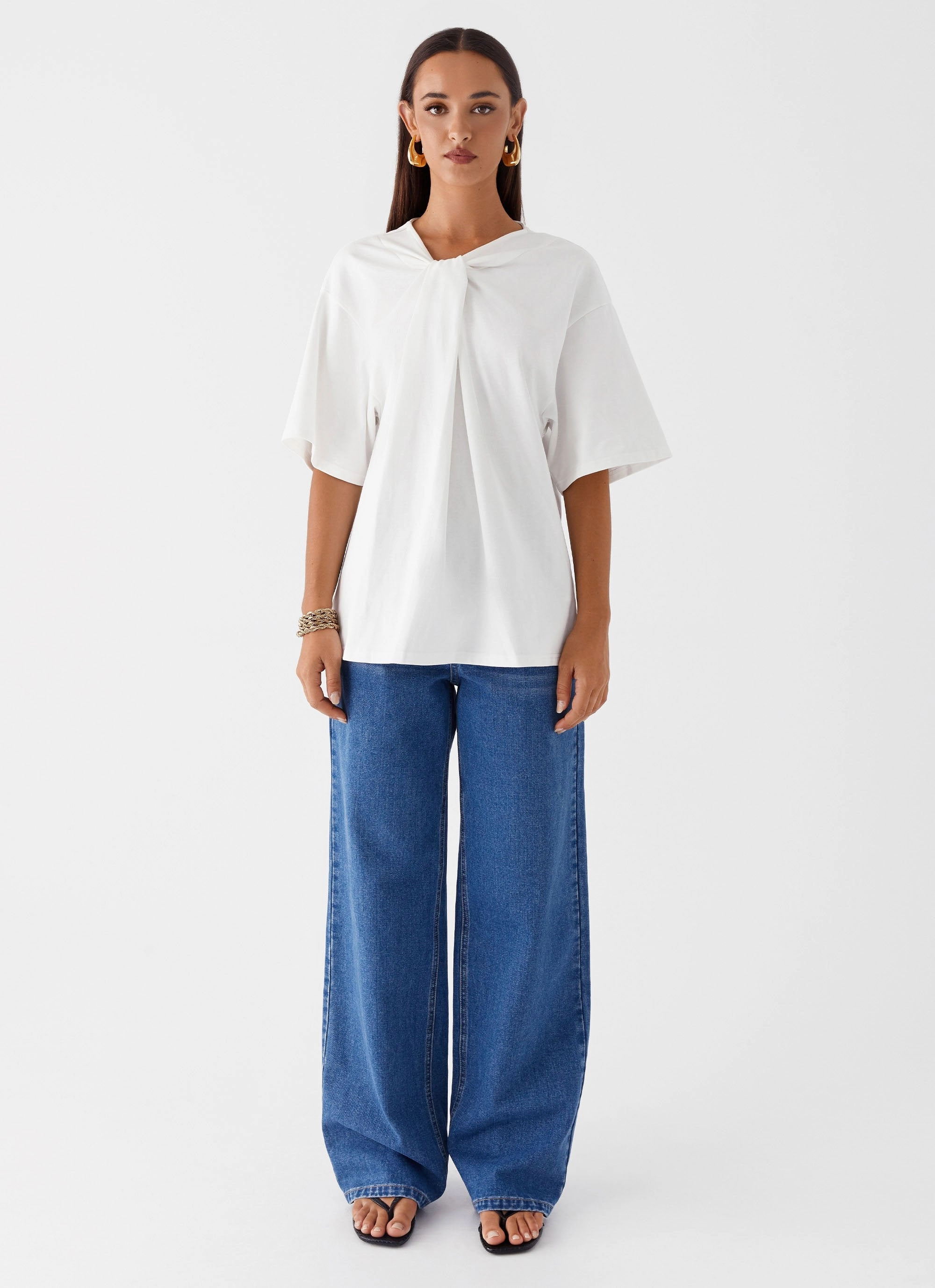 Eco Conscious Dye Process Orena Twist T-Shirt - White