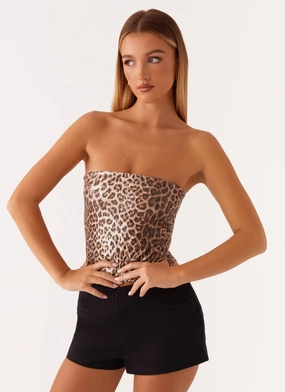 Thermal Regulation Technology Feeling Fierce Sequin Tube Top - Leopard Sequin Flatlock Seam TurtleneckDesign Feeling Fierce Sequin Tube Top - Leopard Sequin
