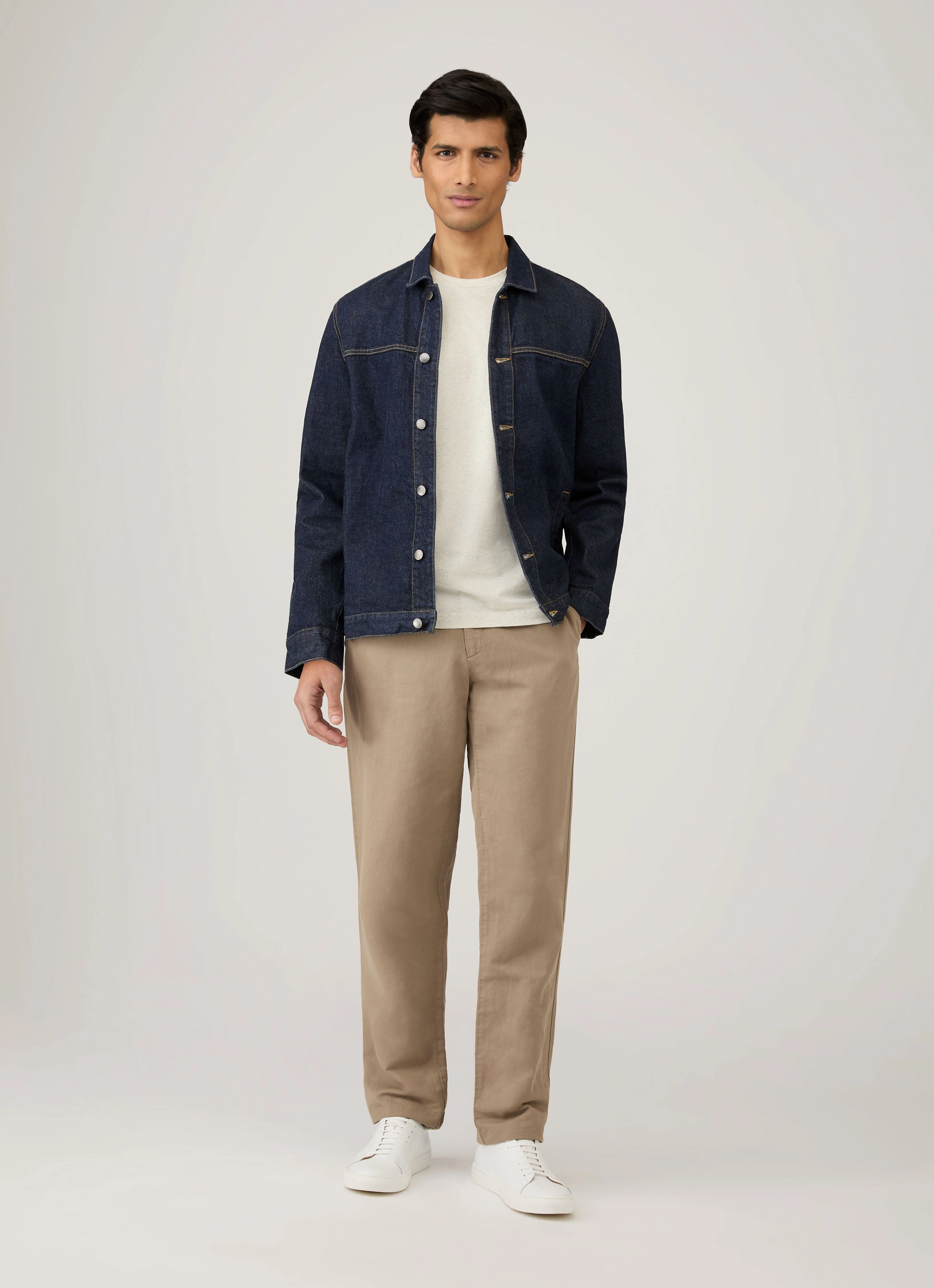 Men's Riviera T-shirt in Archive White Melange warm weather School Uniform