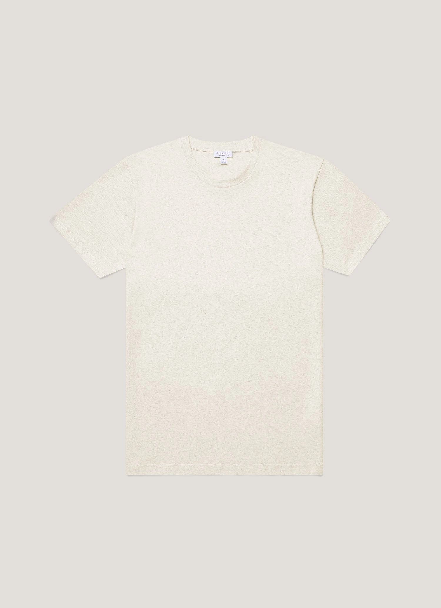 Slim Comfort Minimal Look Men's Riviera T-shirt in Archive White Melange
