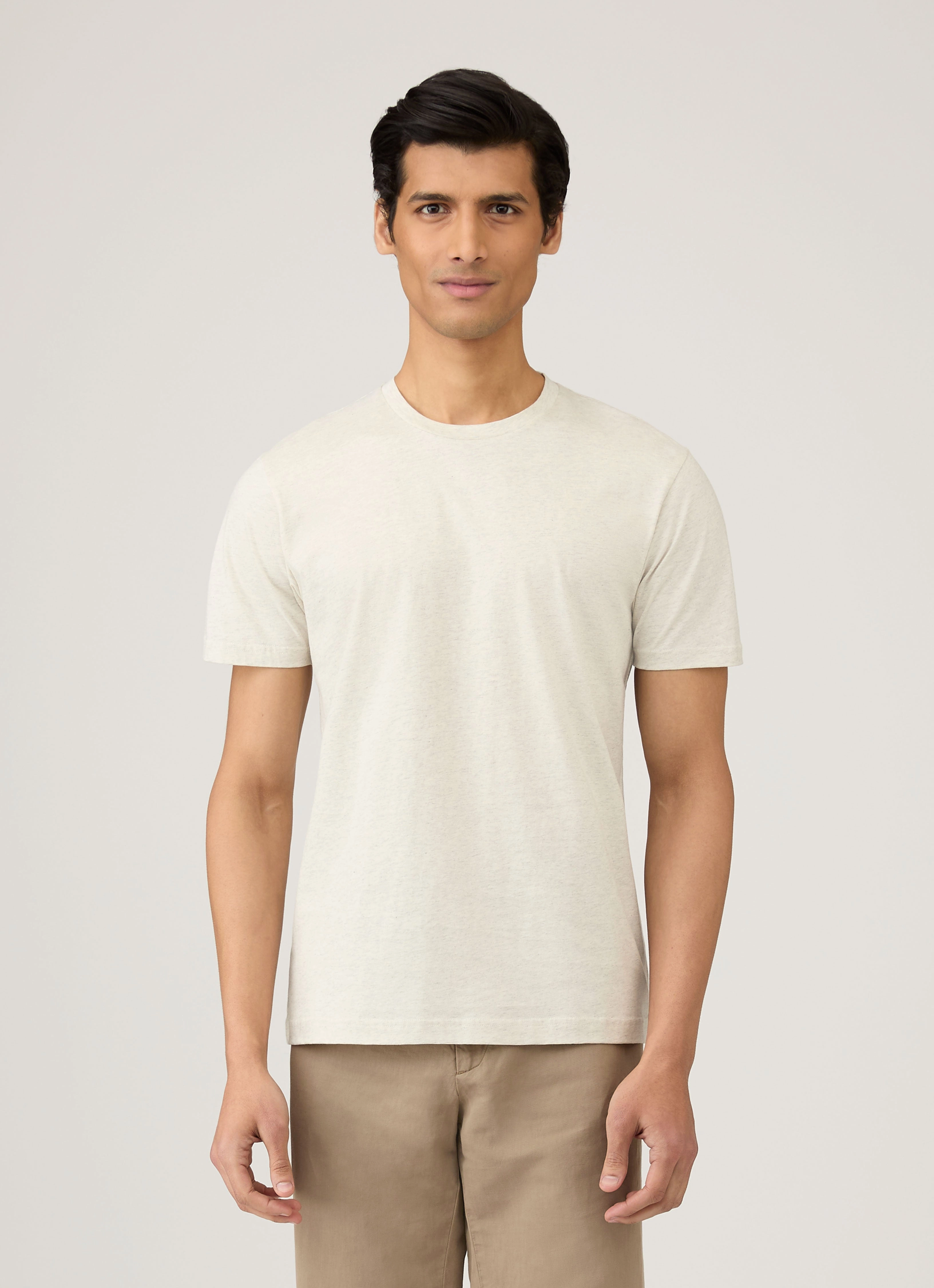 Men's Riviera T-shirt in Archive White Melange Lightweight Material Modern Trend Look