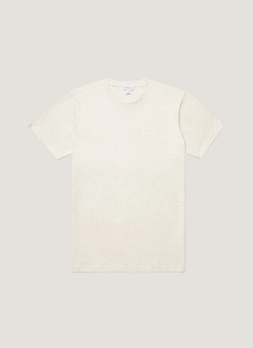 Thermoregulating Fabric Men's Riviera T-shirt in Archive White Melange Slim Comfort Minimal Look Men's Riviera T-shirt in Archive White Melange