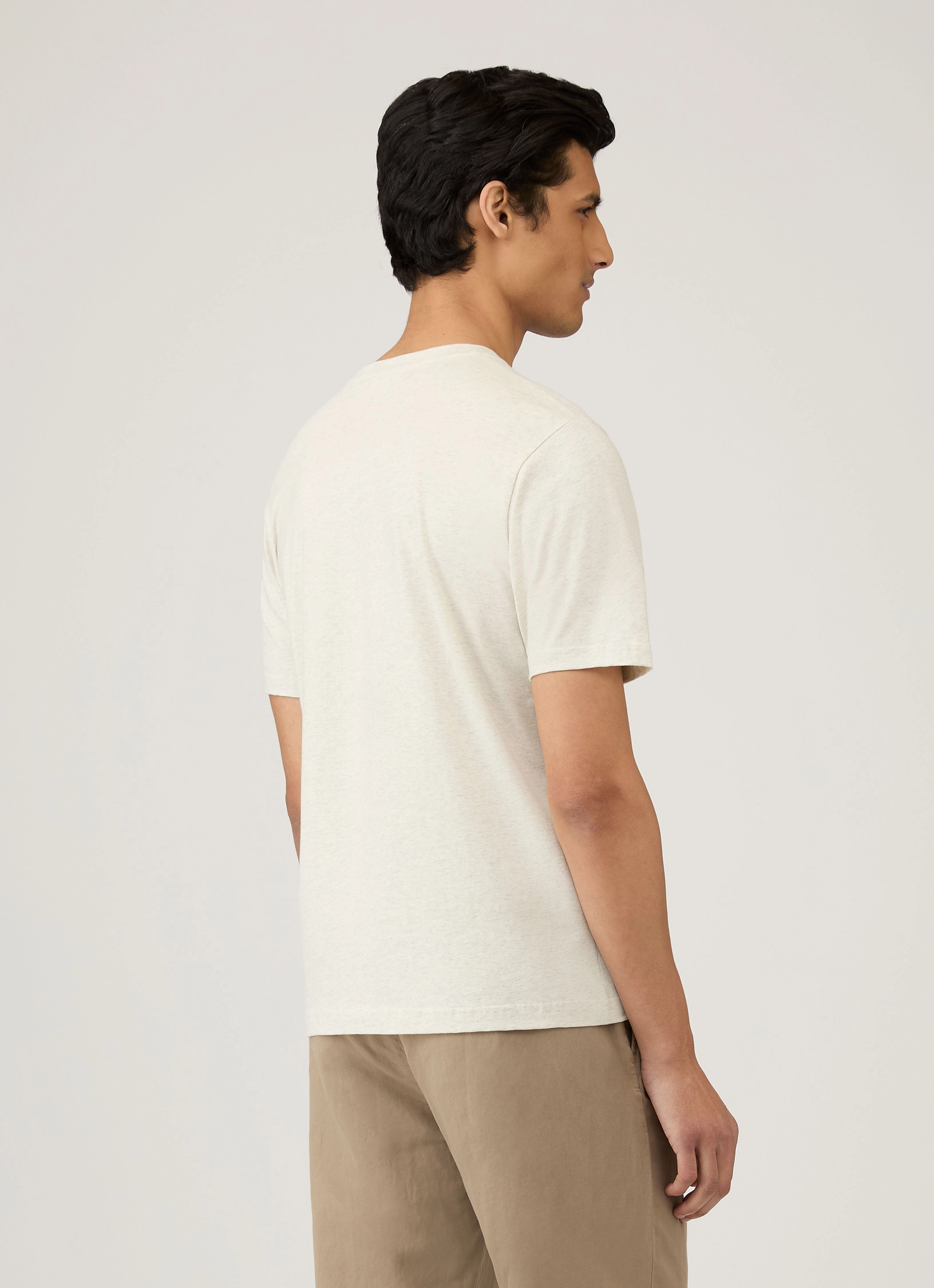 Men's Riviera T-shirt in Archive White Melange Low Impact Processing