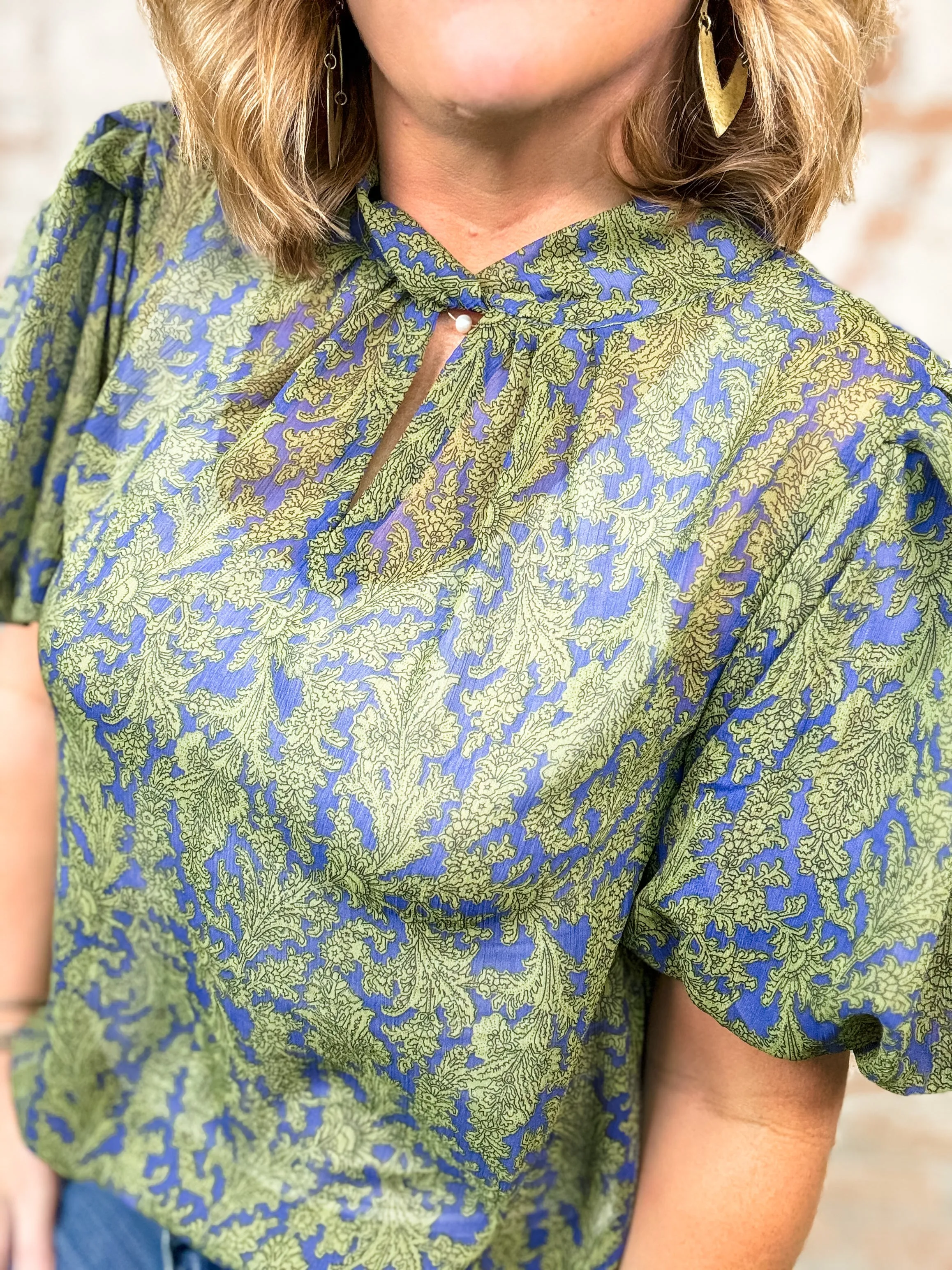 THML Rayle Print Puff Sleeve Top - FINAL SALE