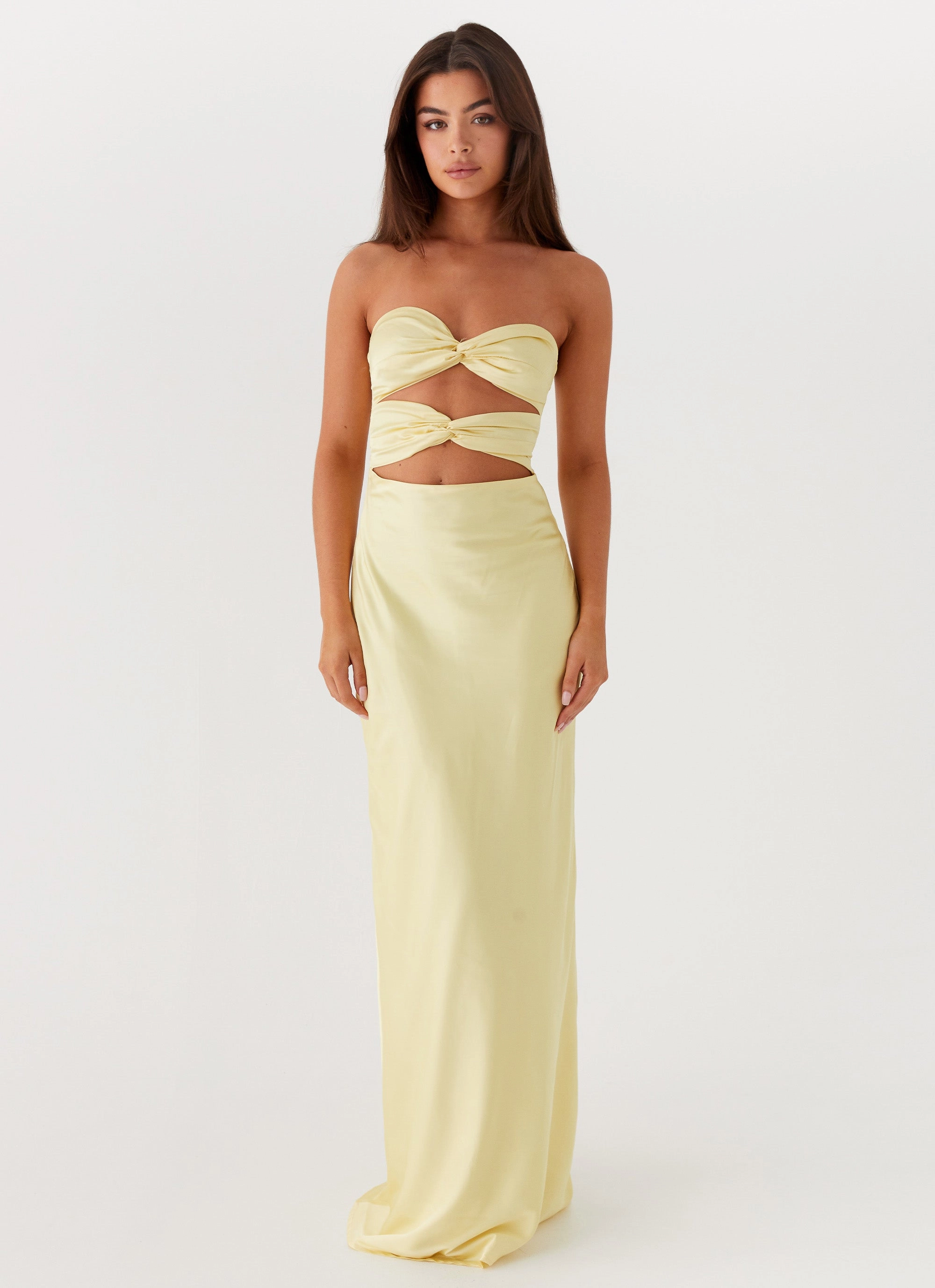 Tianna Strapless Maxi Dress - Yellow Edge Shape Casual Edge