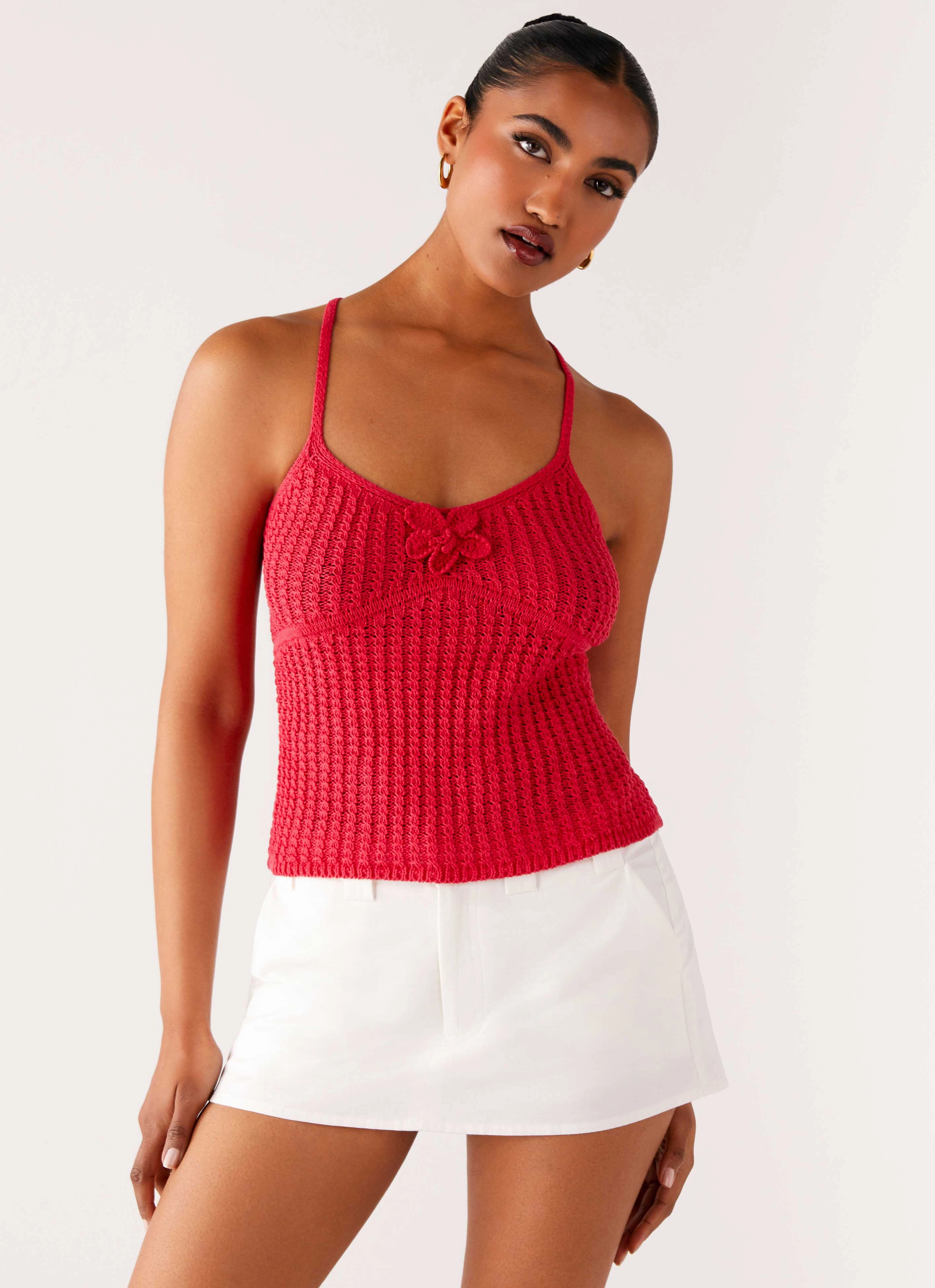 Tiare Crochet Top - Fuchsia WaterResistantCoating