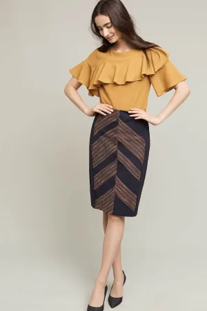 tiered Western Pencil Skirt Western Pencil Skirt Detail Focus