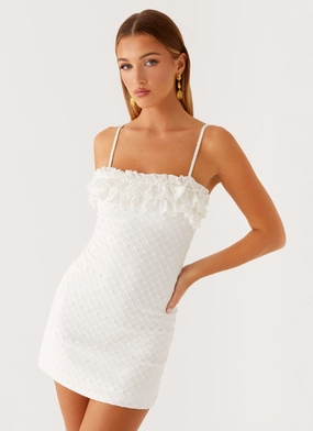 Tight Fit Bowden Mini Dress - Ivory Bowden Mini Dress - Ivory Vibrant Layer