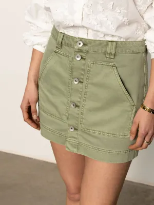 Timeless Fashion All Buttoned Up Skirt Sage Light Edge All Buttoned Up Skirt Sage