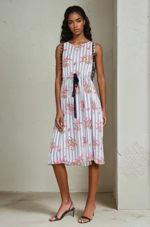 Timeless Grace Stripe Tassle Midi Dress Stripe Tassle Midi Dress Walk Mood