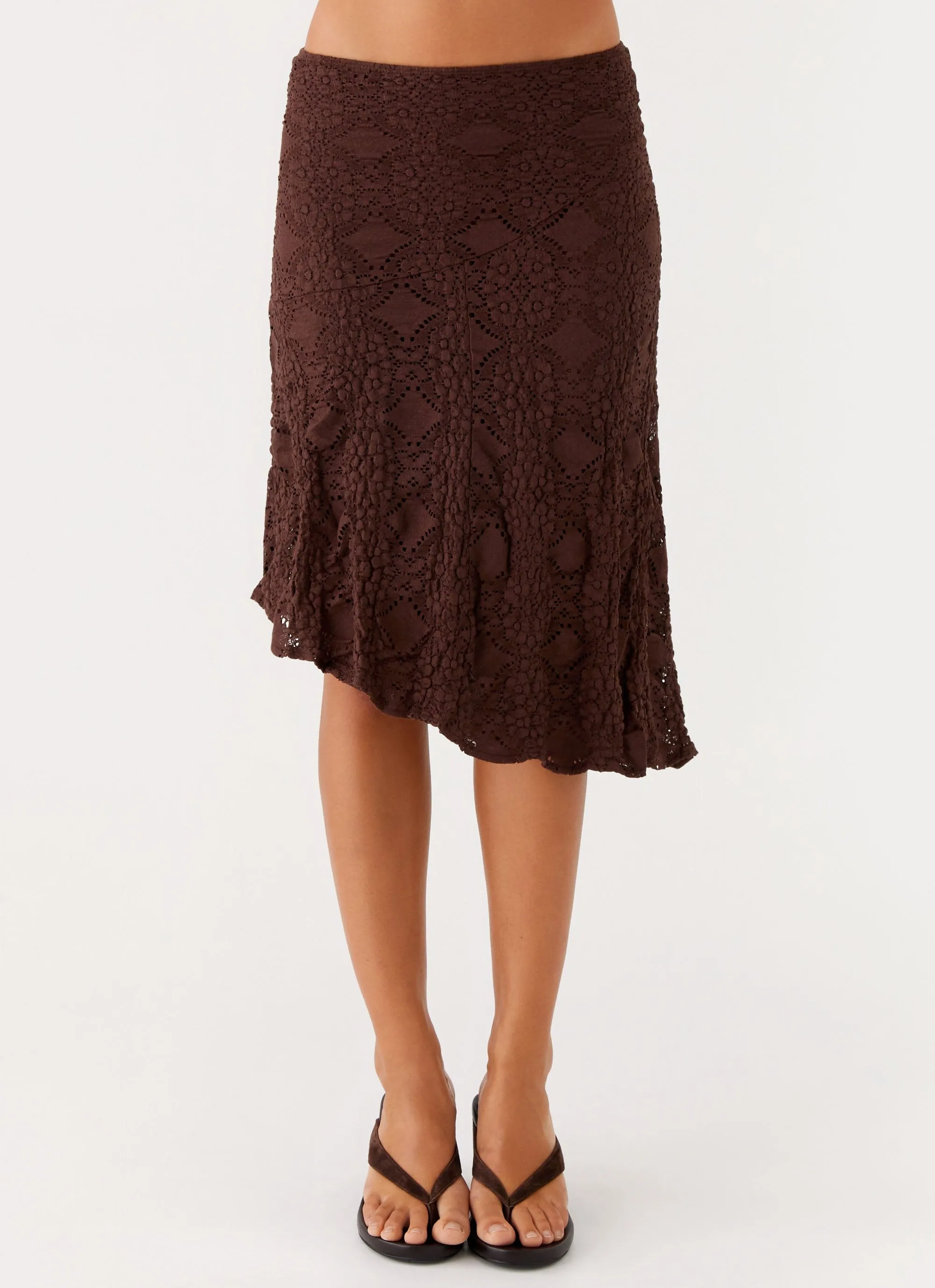 OdorResistantTreatment Diamond Sky Midi Skirt - Chocolate
