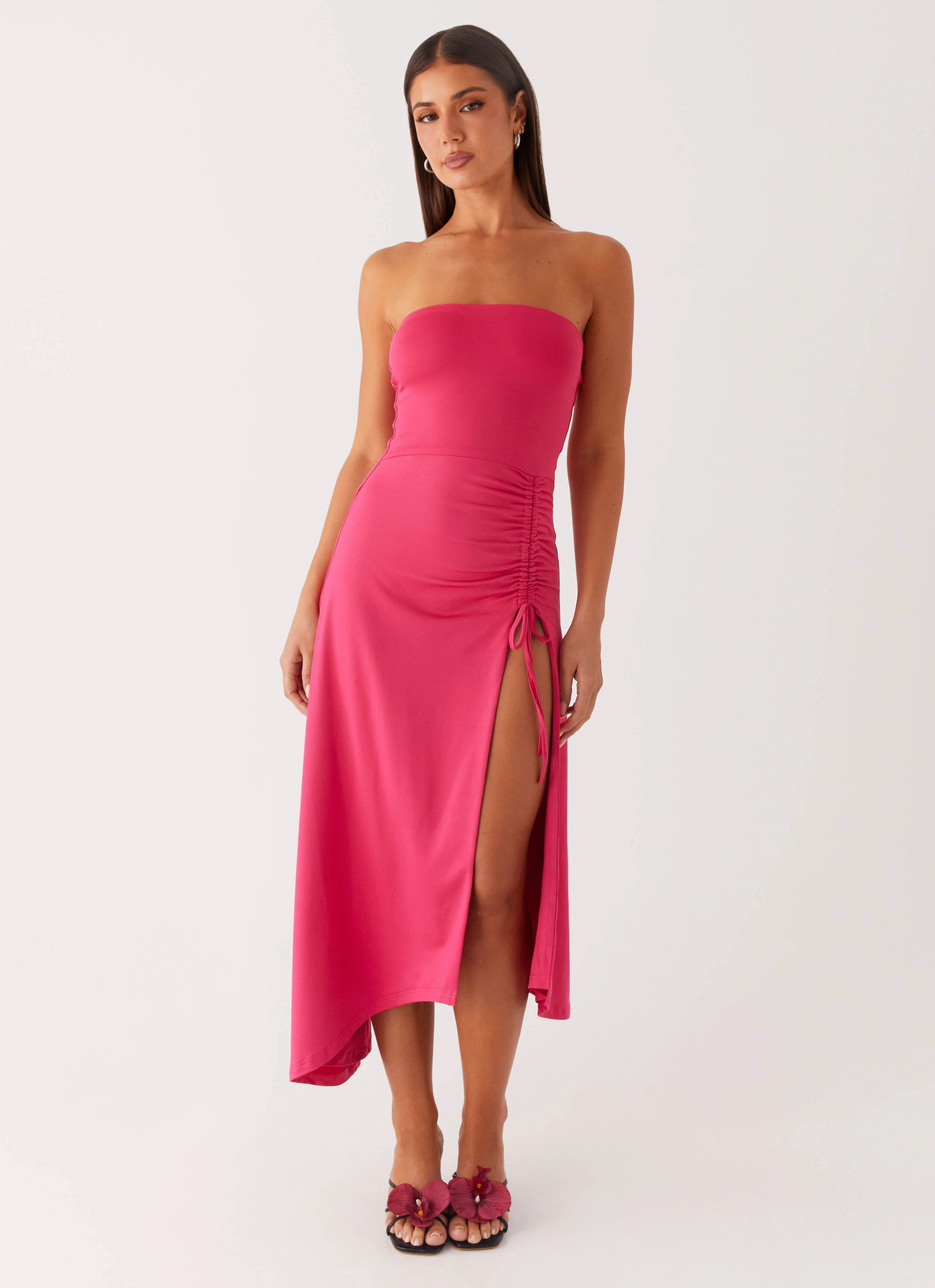 Laoise Midi Dress - Hot Pink Dress for brunch Breezy Style