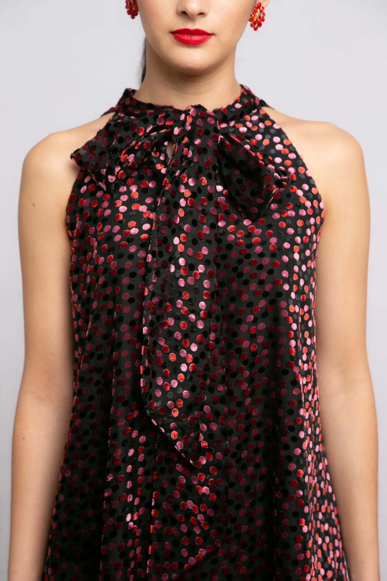 Chic Motion Timeless office dress Tinsley Dress - Redwood Dot