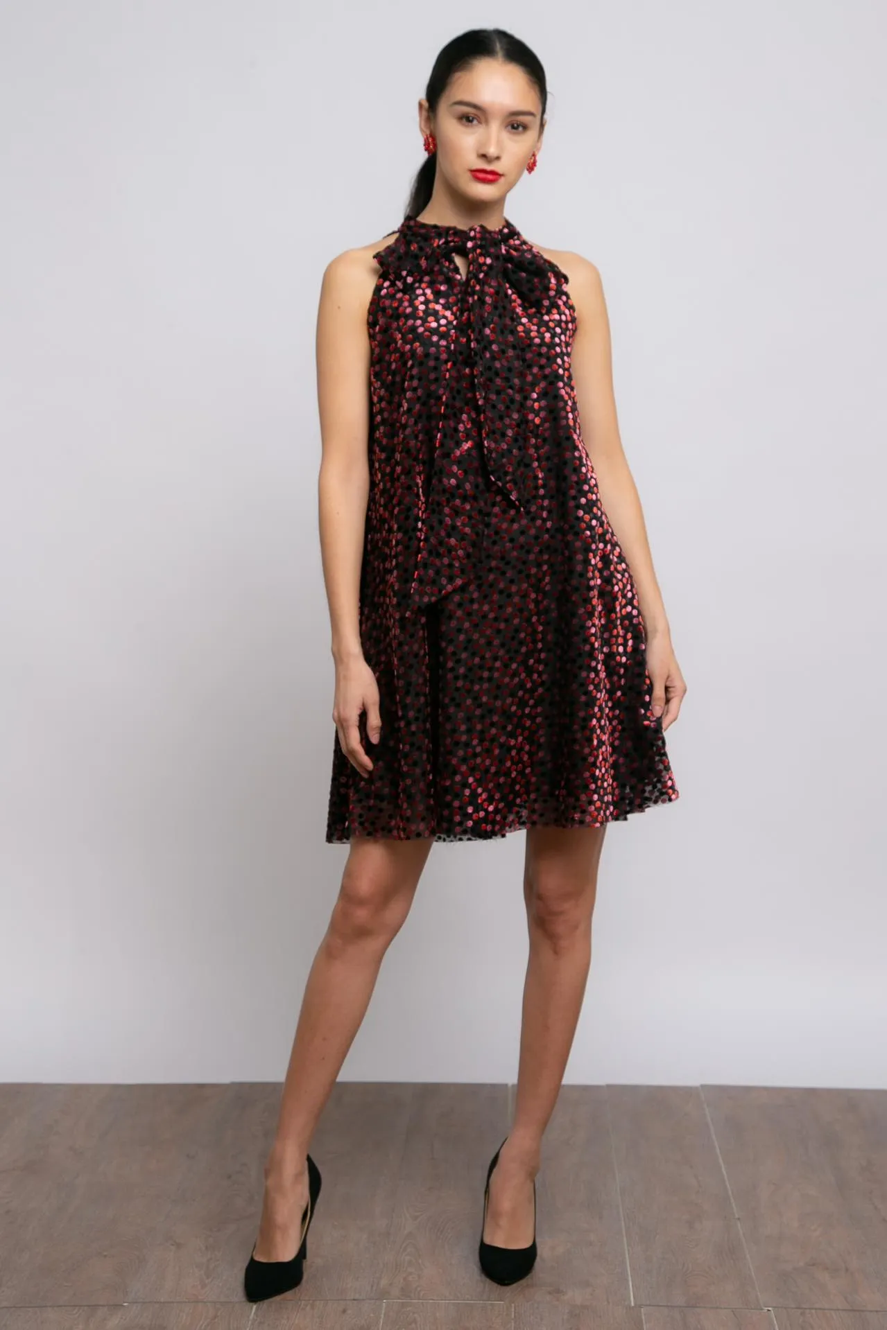 Playful Twist Light Fall Tinsley Dress - Redwood Dot