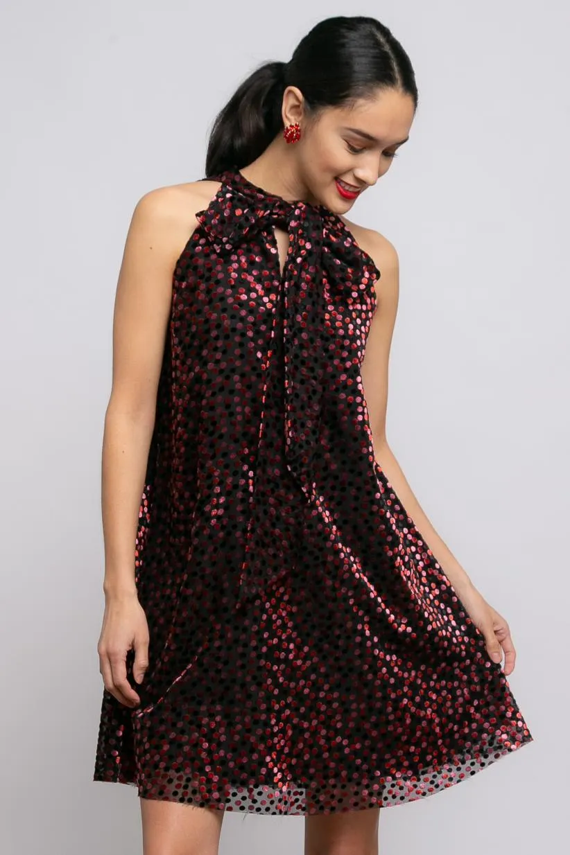 Calm Shine Soft Vibes Tinsley Dress - Redwood Dot