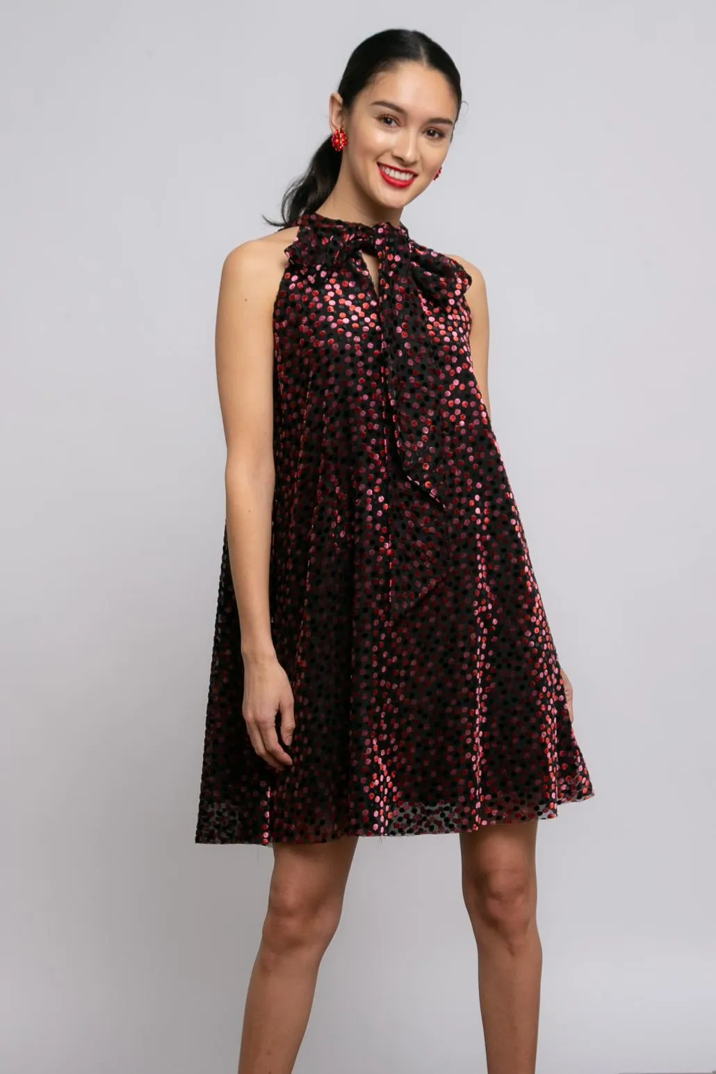 Designer-Label Tinsley Dress - Redwood Dot