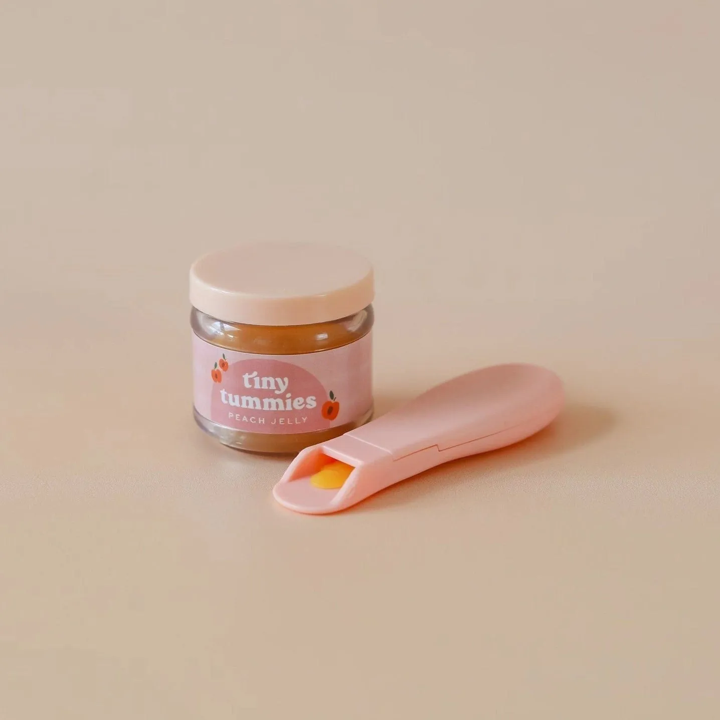 Tiny Tummies Peach Jelly Jar and Spoon