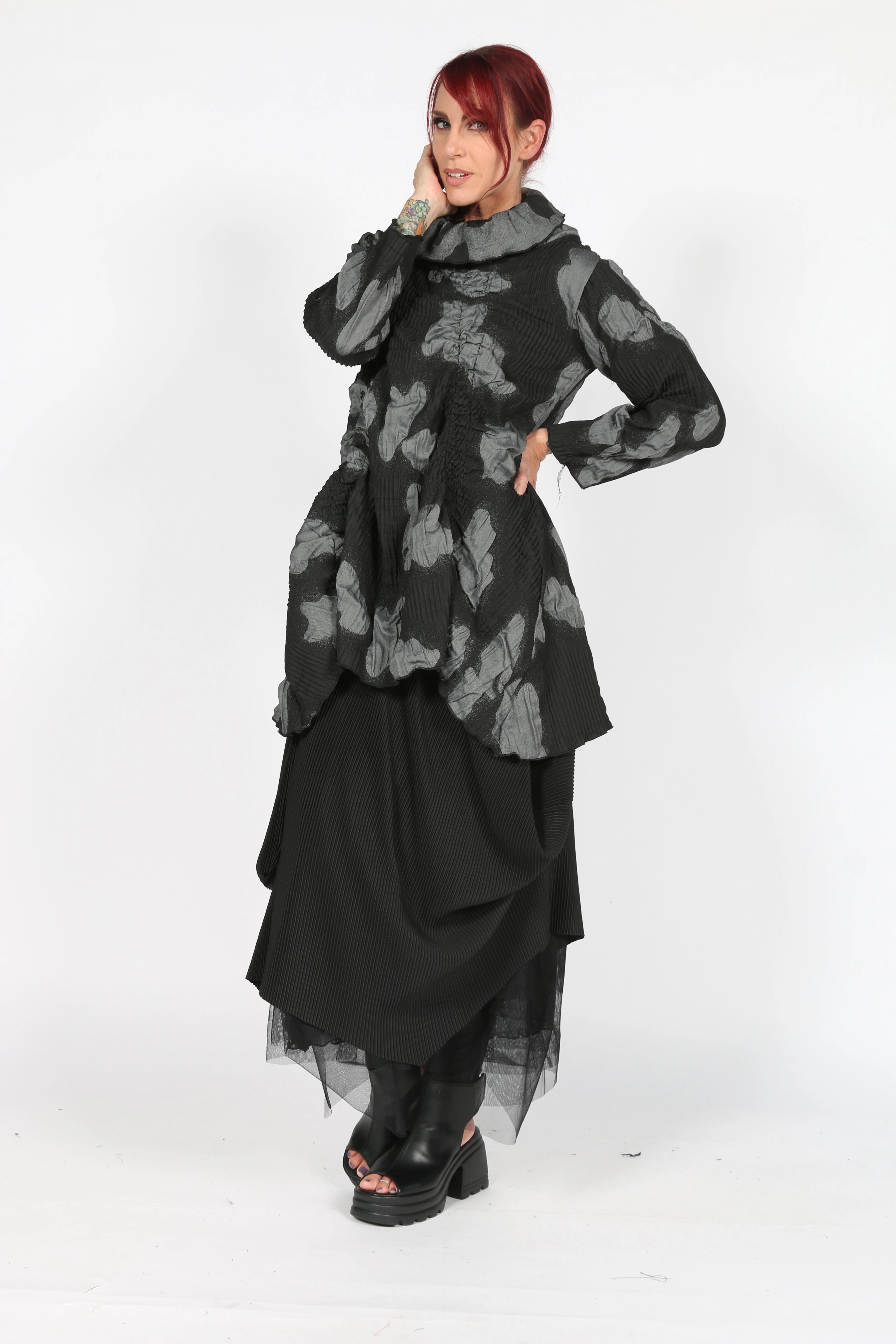 Layered Neckline Details Tiu Top