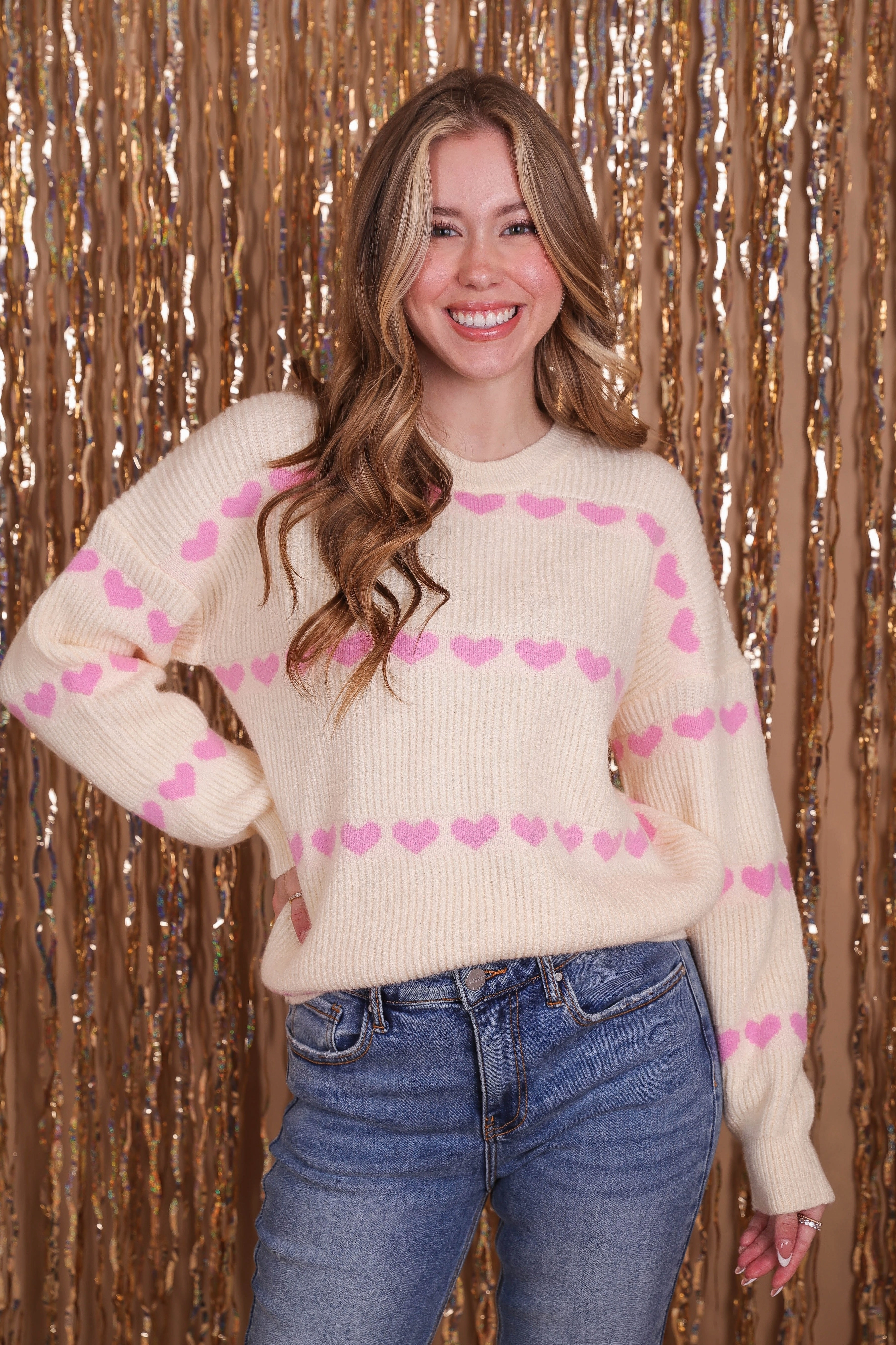 To My Heart's Content Sweater ReflectiveAccents Flexible Knit Fabric