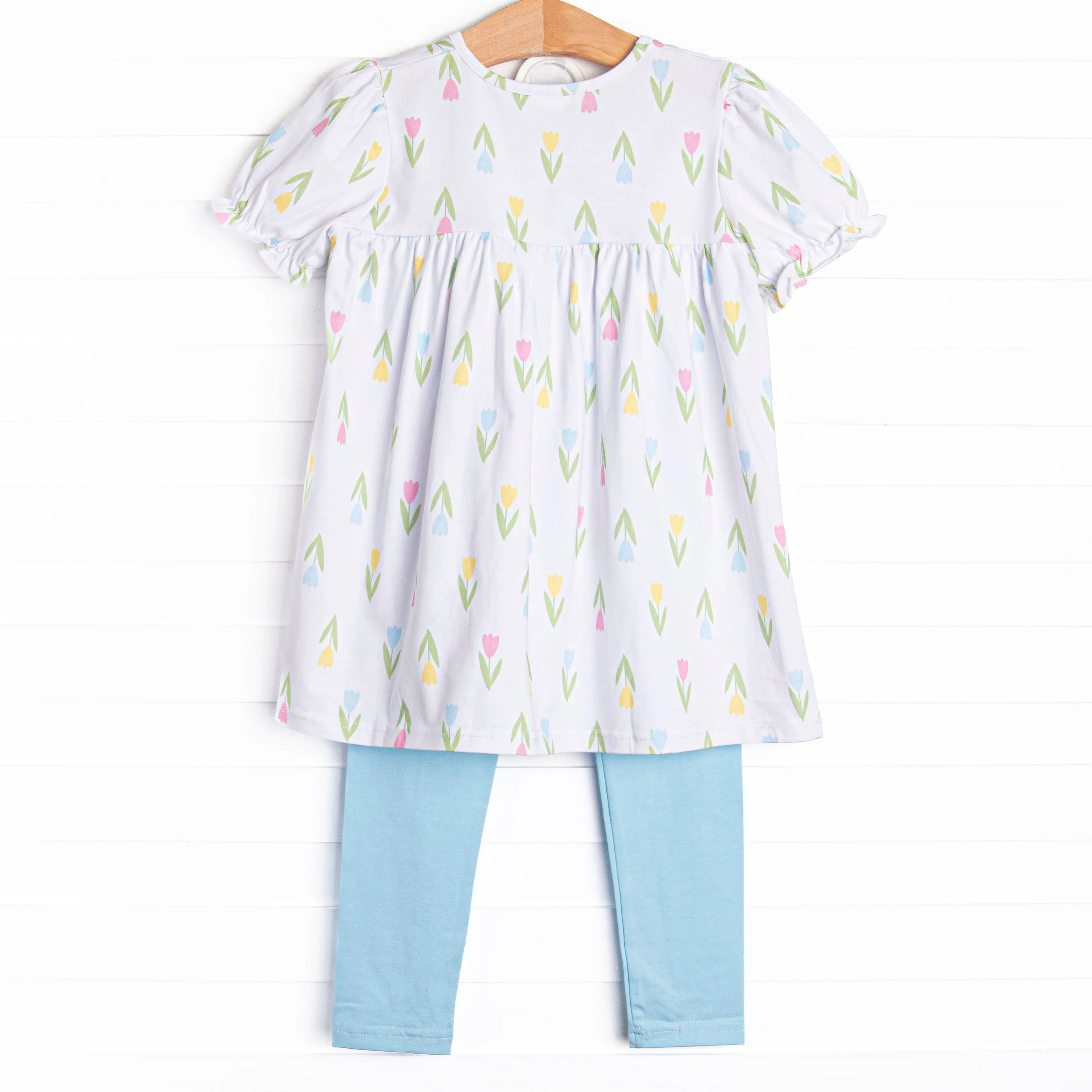 Today's Tulips Pocket Legging Set, Blue