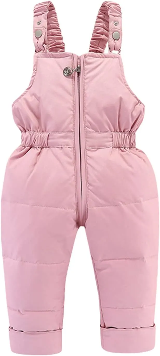 Toddler Girls Boys Winter Thick Warm Hooded Puffer Down Jacket Coat Paraks Jumpsuit Two Piece Snowsuit Ski Pants Set