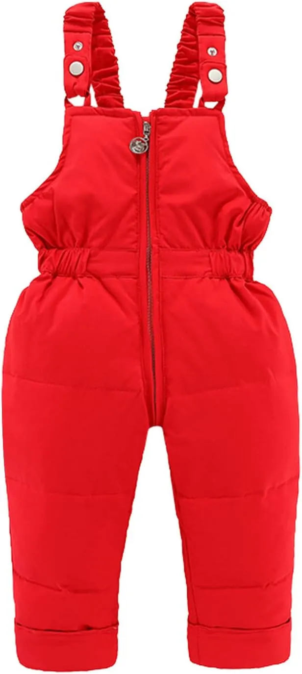 Toddler Girls Boys Winter Thick Warm Hooded Puffer Down Jacket Coat Paraks Jumpsuit Two Piece Snowsuit Ski Pants Set