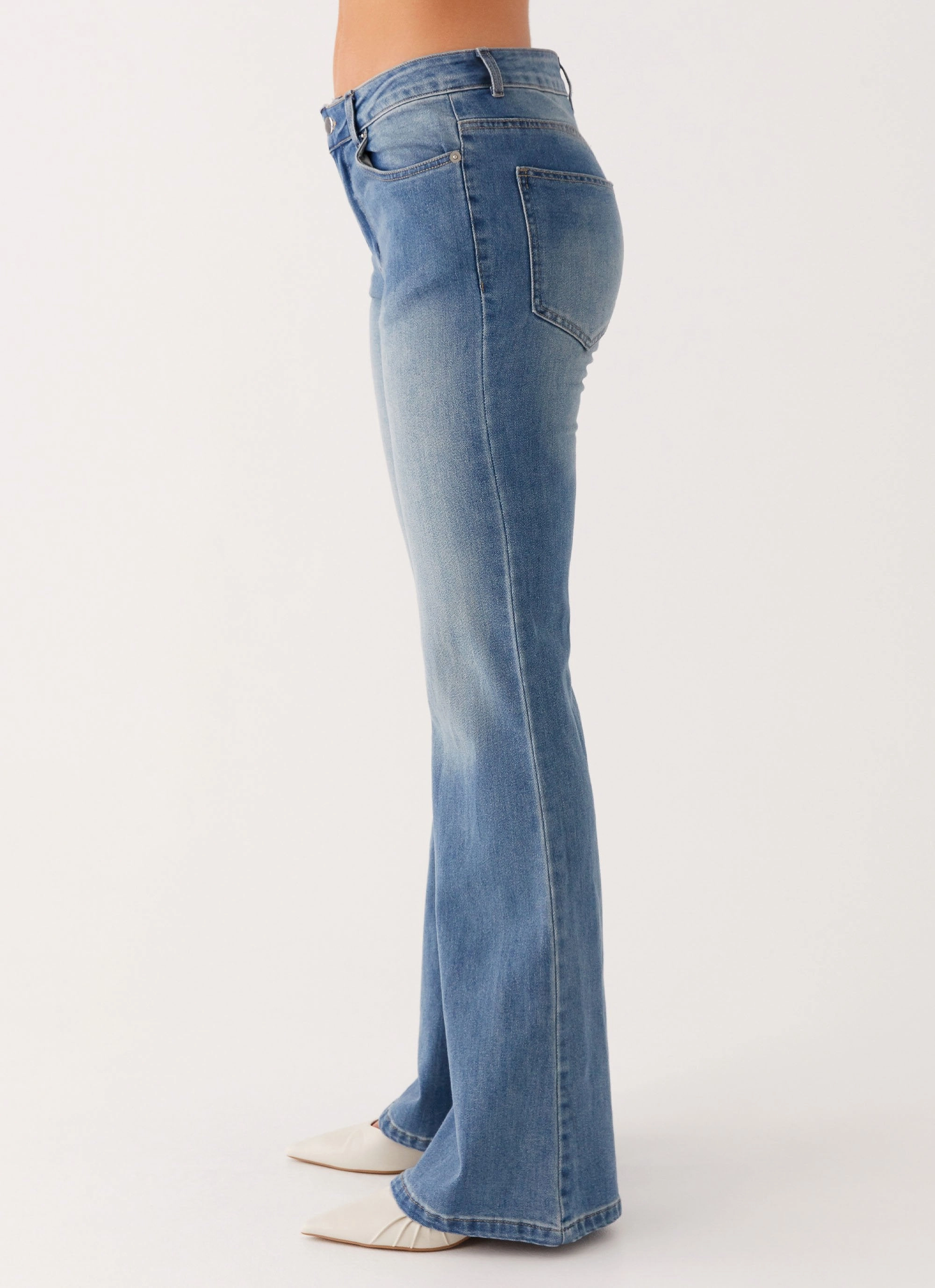 Lightweight Design Tomi Bootleg Denim Jeans - Vintage Blue