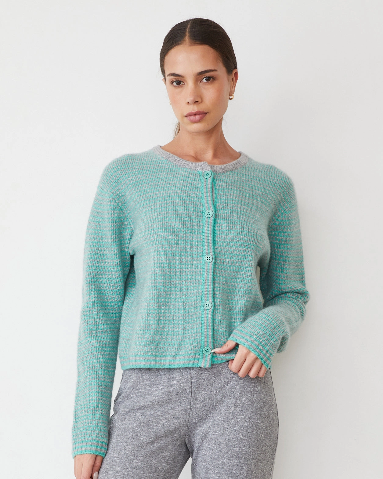 NonRestrictive Cut AntiStaticTreatment Cashmere Cardigan
