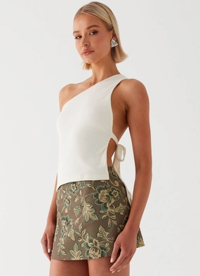 Tonnie Floral Mini Skirt - Brown Floral Trendy Comfort Tonnie Floral Mini Skirt - Brown Floral HeatRegulatingLining