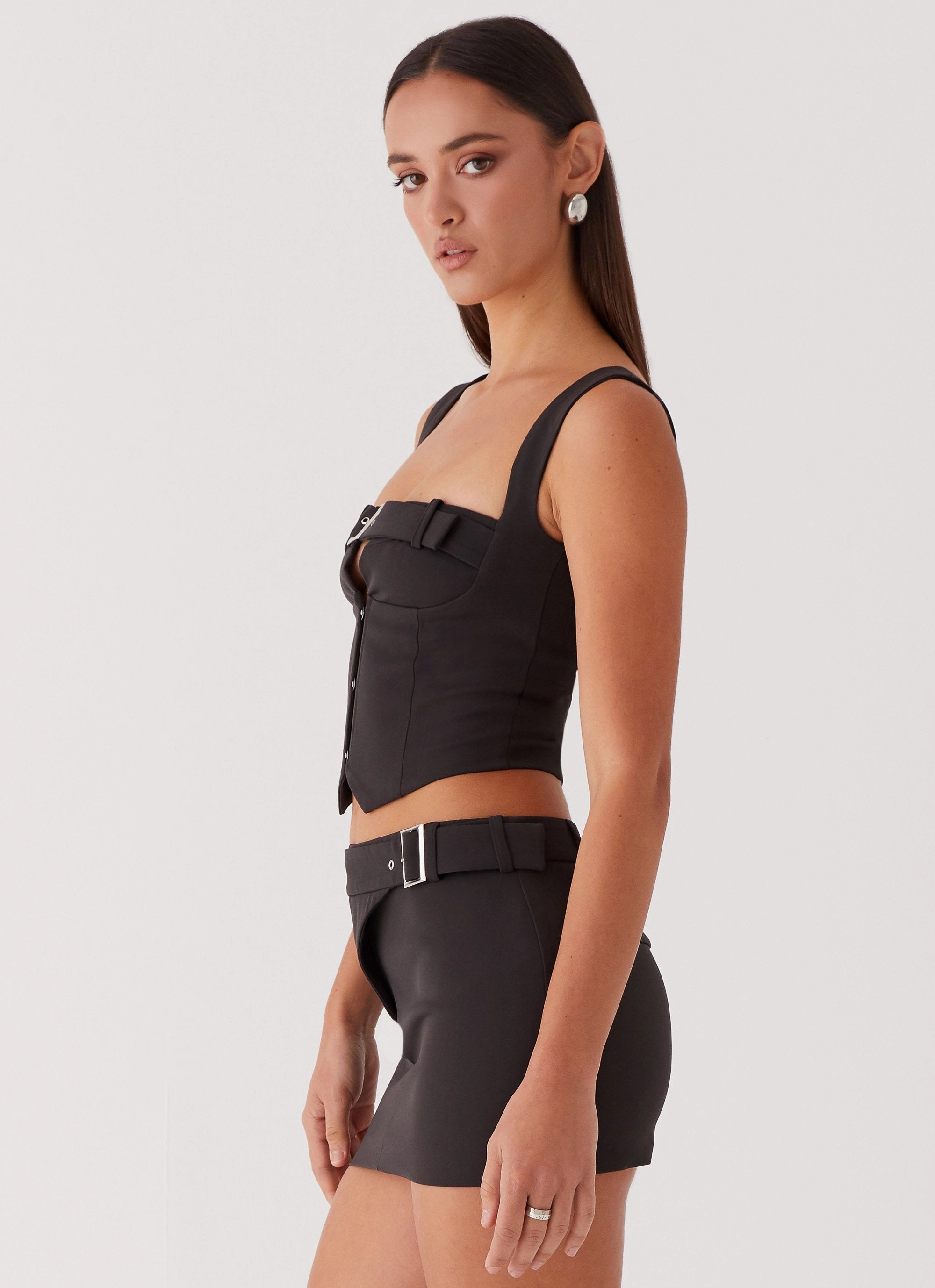 Sport Friendly Comfy Cut Too Many Nights Belt Mini Skirt - Black