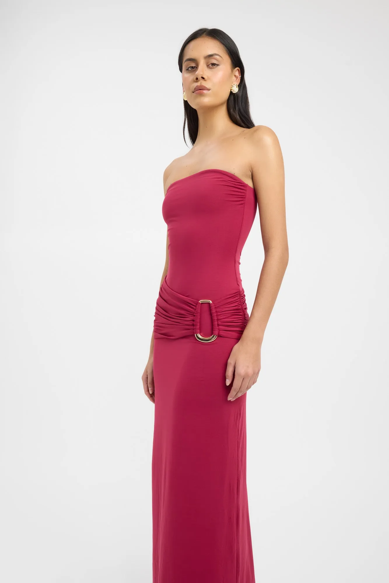 Glam Feel Polished Edge Torin Trim Maxi Dress
