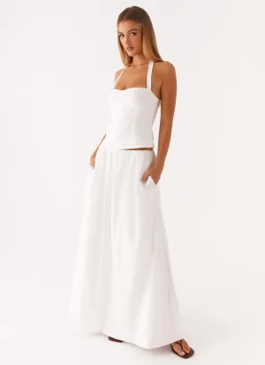 Total Stretch Cheryl Maxi Skirt - White Cheryl Maxi Skirt - White Sleek Design Pocket Reinforcement